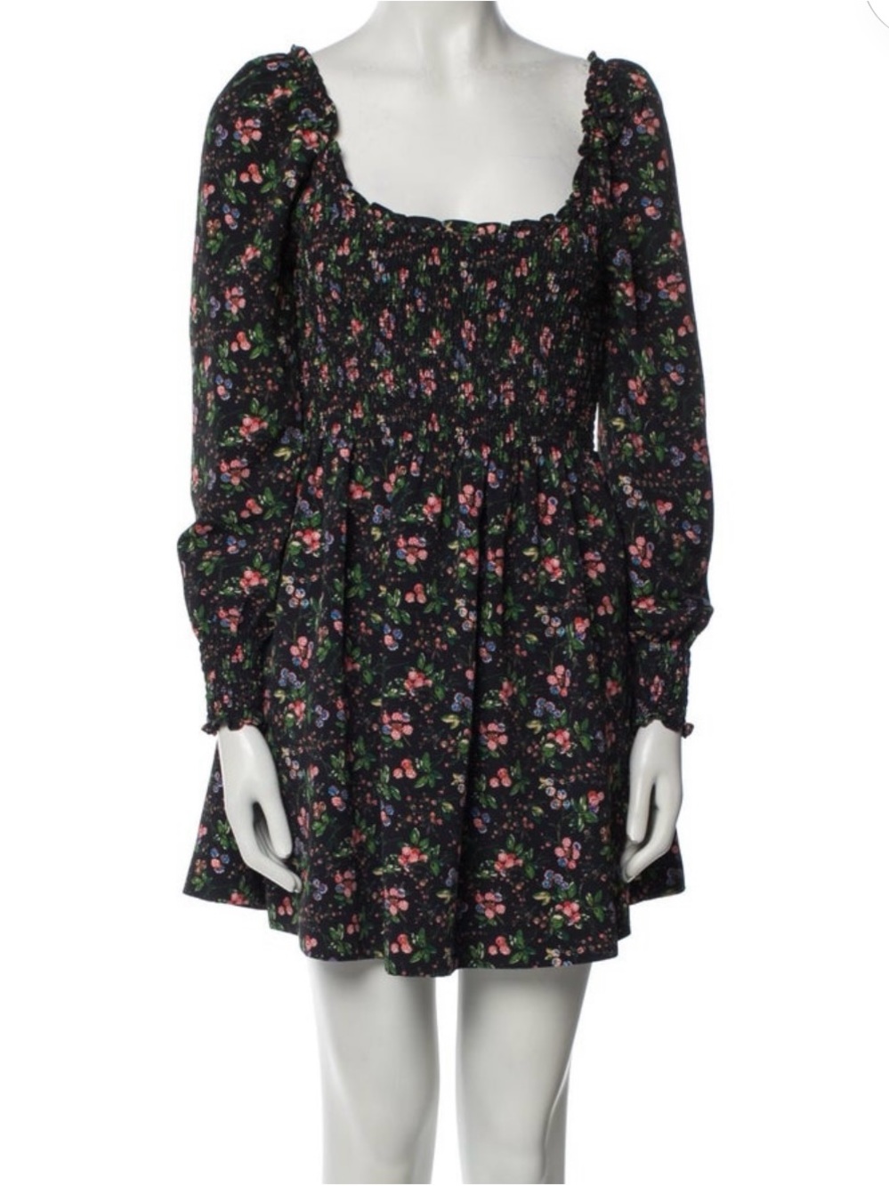 Women’s Hill House' Black Floral Smocked Long-Sleeve Dress